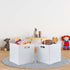 4-Pack Collapsible Plastic Storage Cube Bins, White Foldable Storage Bins