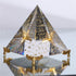 Waltz&F Crystal Sanskrit Pyramid with Pillars, Home Office Party Desk Decoration, 3.1'' Gold