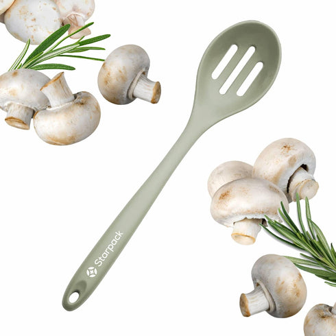 Starpack 'Let it Drain' XL Silicone Slotted Spoon, Large Heat Resistant Cooking Spoon for Non-Stick Serving