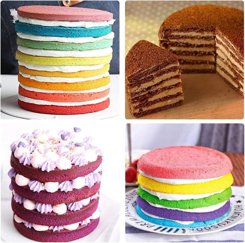 Silicone Mould for 4.5 Inch Layer Cake Pan, Set of 4 Round Cylinder Rainbow Cake Pans, Vegetable Pancakes