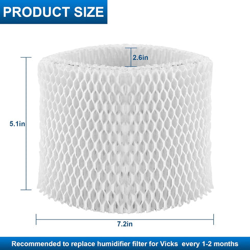 TOMOON WF2 Humidifier Filter Replacement for Vic.ks V3500, V3100, V3900, V3700, Pack of 4 for Cool Mist