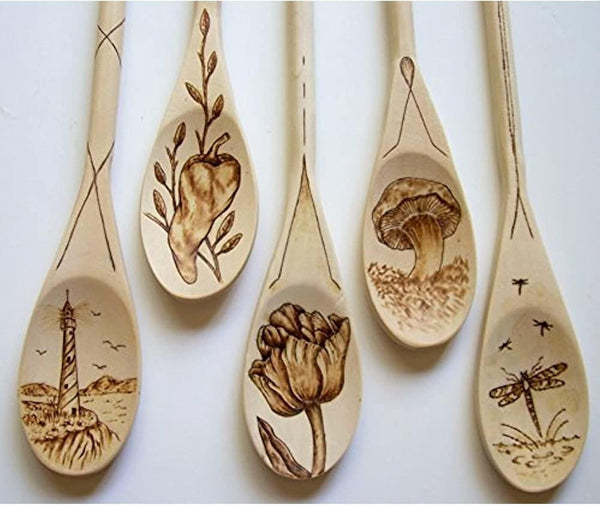 Kitchen Wooden Spoons - Mixing, Baking, Serving Utensils, 10 In, 12 Pack for Cooking Needs