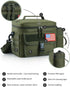 JOYHILL Tactical Lunch Box for Men, Insulated Lunch Bag with Detachable Bottle Pouch, Black, 13 L/18 Can