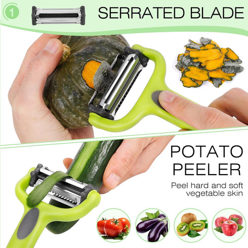 3 1 Senbowe Julienne Peeler, Potato Vegetable Peeler for Kitchen, I and Y Potato Peelers for Apple Fruit Carrot