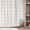 mDesign Fabric Shower Curtain - Geometric Herringbone Chevron Print, 72" x 72", Beige/White, Machine Washable & Water