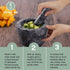 Flexzion Mortar and Pestle Set, Black - Solid 4 Inch Heavy Granite Molcajete Stone Grinder for Guacamole, Herbs, Spices
