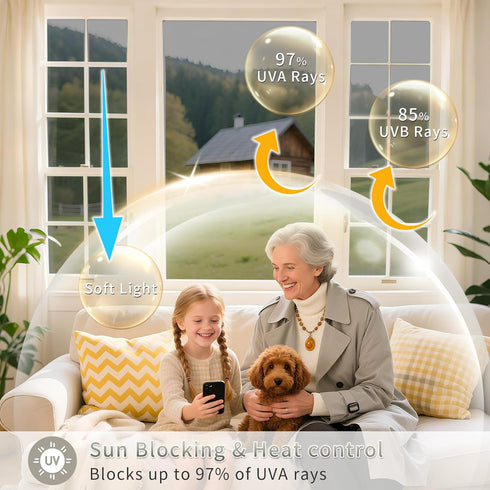 Filmgoo One Way Privacy Film | Window Tint for Home, Heat Control Anti UV Static Cling | Black Silver, 17.5 Inch X