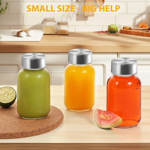 5oz,Juicing 100% 6 Pack,Dishwasher Danmu Glass Juice Bottles with Lids Bottles Reusable Glass Leakproof