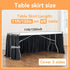 leegleri 132inch Black Polyester Table Skirt for 6ft/8ft Rectangle Tables, Wrinkle Resistant Pleated Ruffle Cloth