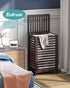 Laundry Hamper with Lid - 22.5 Gallon (85L) Bamboo Wood Clothes Basket with Lid and Handles, Brown