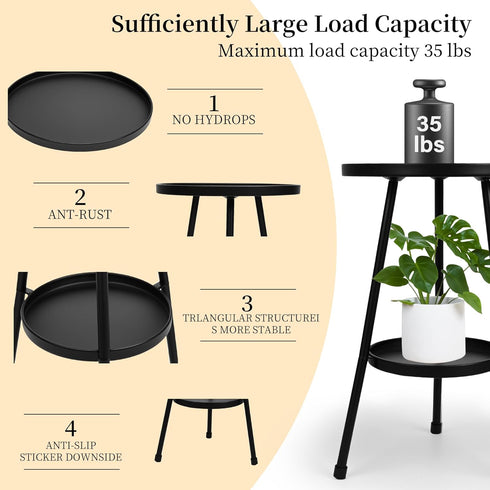 Metal Plant Stand, Plant Stand Indoor Outdoor, Metal Rustproof Flowers, Urban and Rustic Outdoor Plants Stands, Flower