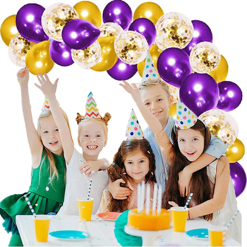 Purple Balloon Garland Arch Kit, 121 PCS Purple and Gold Party Decorations for Birthday, Graduation, Wedding