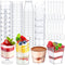 Funnymoom 300 Pack Clear Mini Plastic Dessert Cups with Spoons 5oz 3oz Square
