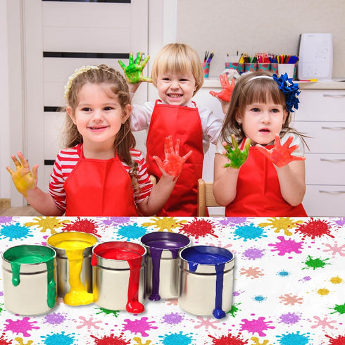 CMUSKO Paint Party Decorations - 3Pcs Plastic Tablecloths for Paint Splatter Birthday Party, 108x180cm