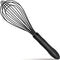 Kitchen Silicone Whisk, 11-Inch Heat Resistant Non Scratch Whisk, Metal Wire Stainless Steel Egg Bread Tool, Black