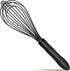 Kitchen Silicone Whisk, 11-Inch Heat Resistant Non Scratch Whisk, Metal Wire Stainless Steel Egg Bread Tool, Black