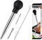 Stainless Steel Turkey Baster with Cleaning Brush - Food Grade Basting Syringe with 2 Marinade Injector Needles, Black