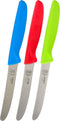 Kitchen Knife 3-Piece Set - 4.5 inches, Steak and Vegetable Knife, Razor Sharp Curved Tip, Color Coded Tools