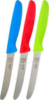 Kitchen Knife 3-Piece Set - 4.5 inches, Steak and Vegetable Knife, Razor Sharp Curved Tip, Color Coded Tools