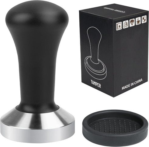 51mm Coffee Hand Tamper, 304 Stainless Steel Base Professional Espresso Press for Barista Tool