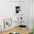 Corner Wall Shelves Set of 2, Rustic Wood Floating Shelves with Cable Raceway for TV Accessories and Baby Monitor