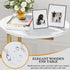Katrawu C Shaped End Table, Oval Couch Side Tables for Living Room, Sofa End Table with Metal Frame, Small Wooden Snack