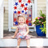 Whaline 96Pcs Glitter Stars Window Clings, Patriotic Blue Red White Stickers for 4th of July Party Supplies