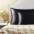 BEDELITE Satin Pillowcase for Hair and Skin, 2 Pack Super Soft Cooling Pillow Cases with Envelope Closure, Black