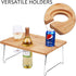 2 Tirrinia Portable Wine Picnic Table, Ideal Wine Gift for Women Men, Small Folding Outdoor Picnic & Cheese Tray