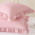 26x26 Inches, Set 2, KKJIAF Ruffle Pillow Cases Light Pink Square Ruffled Pillow Covers of Microfiber Wrinkle Resistant
