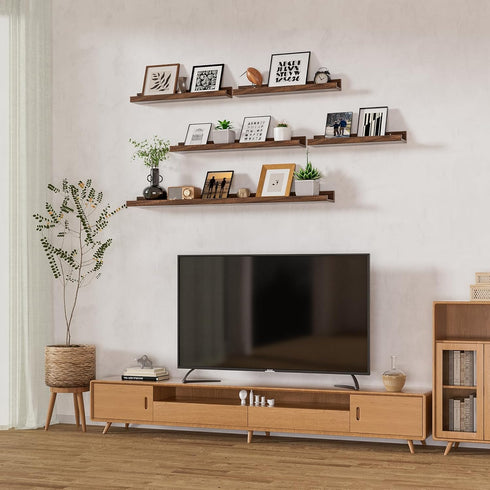 Heimlove Shelf,48 inch Set 2,Picture Picture Ledge Long Floating Shelves for Wall of Shelf with Lip for Wall
