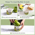 XRBEOU Countertop, Counter Ceramic Butter Crock With Lid for Embossed Cow Butter Holder Container for with Water