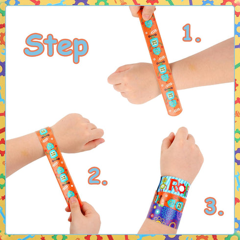 48pcs Serencatcher Slap Bracelets Party Favors for Birthday Baby Shower Party Supplies Gifts