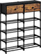 Shoe Rack, 6 Tier Shoe Rack Organizer with 2 Large Drawers, Shoe