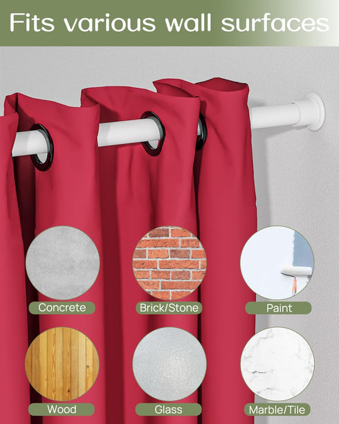 ALLZONE Heavy Duty Tension Shower Curtain Rod, 28-42 Inches, Adjustable Non-Slip for Bathroom and Closet