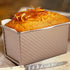 Beasea Carbon Steel Pullman Loaf Pan with Lid, Non-Stick Bakeware for Baking Bread, Gold Toast Box Mold