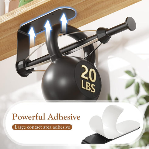 RV(2 Paper Towel Holder Under Cabinet, Single Hand Operable Wall Mount with Damping Effect, Self-Adhesive or Drilled