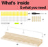 24 Inch Set 4, Fixwal Nursery Shelves, Floating Bookshelves for Wall of Scalloped Wall Book Shelves with Towel Rack