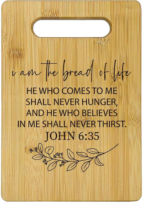 I Am the Bread of Life Cutting Boards, Christian Gifts for Women, Bible Verse Bamboo Cutting Board