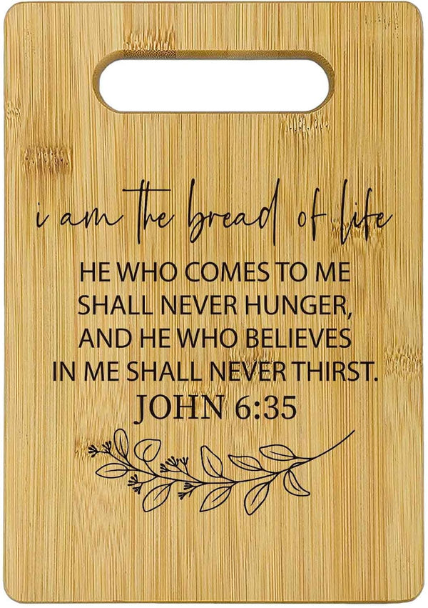 I Am the Bread of Life Cutting Boards, Christian Gifts for Women, Bible Verse Bamboo Cutting Board