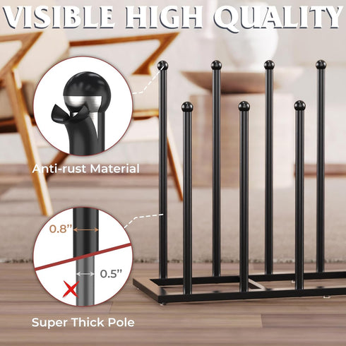 19.5 Inches 6 Closet, HzTinT Boot Rack, Boot Rack Organizer Tall Boots, Stainless Steel Boot Storage Holder, Free