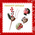 WILLBOND 24 Poinsettia Pcs Christmas Picks and Spray Christmas Tree Red Berry Pine Picks Artificial Faux Berry Branches