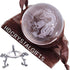 HDCRYSTALGIFTS 2.4 inch (60mm) Chinese Dragon Crystal Ball with Silver-Plated Stand, Fengshui Home Decoration