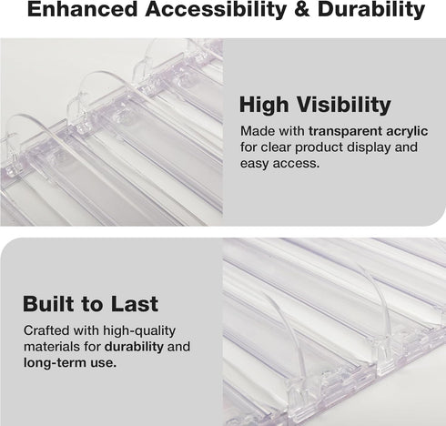 Pack of 3 Shelf Pushers Dividers - Organizer for Smoke Shop, Convenience Store - Drink, Box & Cigarette Display for