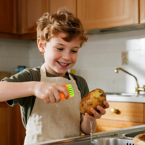 RADESCOO Carrot Vegetable Brush - Premium Vegetable Brush Scrubber for Food, Potatoes, Carrots and Fruits, Effective