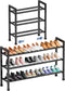 Mavivegue 19- 43 Adjustable Shoe Rack, 3 Adjustable Length, 3 Tier Expandable