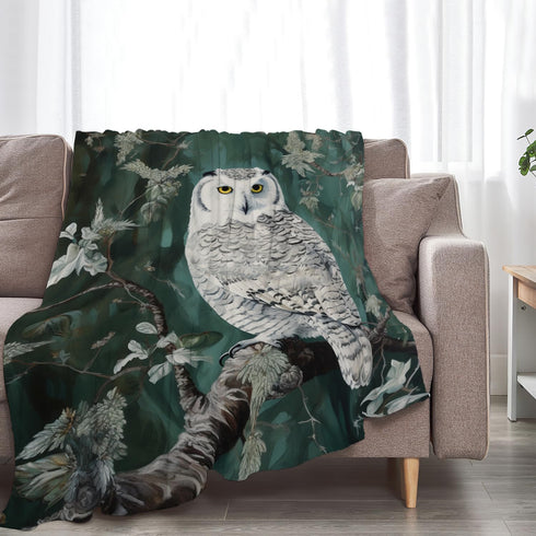 Flintis 50"X40" Cute Owl Blanket Forest Owl Decor Animal Throw Blanket Gifts for Girls Boys Super Warm Soft Plush
