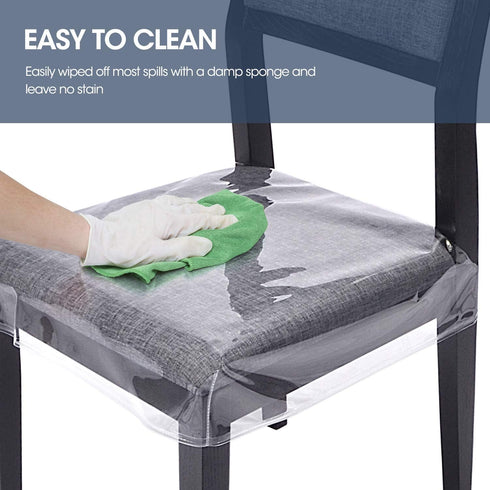 Zipcase 6 Pack Clear Dining Chair Covers/Slipcovers, Waterproof PVC Material, Set of 6
