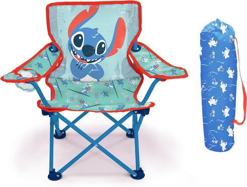 24M+ Lilo & Stitch Children's Chair Foldable Camp Chairs for Kids - Fold and Go Chair for Park, Sports or Patio