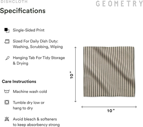 6 Pack GEOMETRY Dishcloth Evergreen Collection Quick-Dry, Ultra-Absorbent, Reusable Microfiber Kitchen Towels